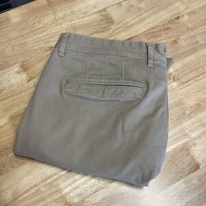 Mott & Bow Pants Khaki The Twill Chino Charles Office Work Men's Flat Front34x32